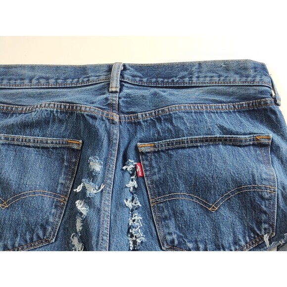 Denim Chaps LEVI 501 WOMEN Custom Cut Biker PUNK Jeans Distressed Custom 36x34 - Picture 14 of 14